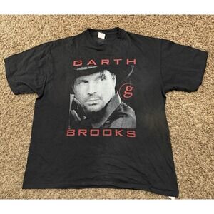 Vintage Garth Brooks Tour T Shirt Distressed No Tag Staples Center Men's Sz XL